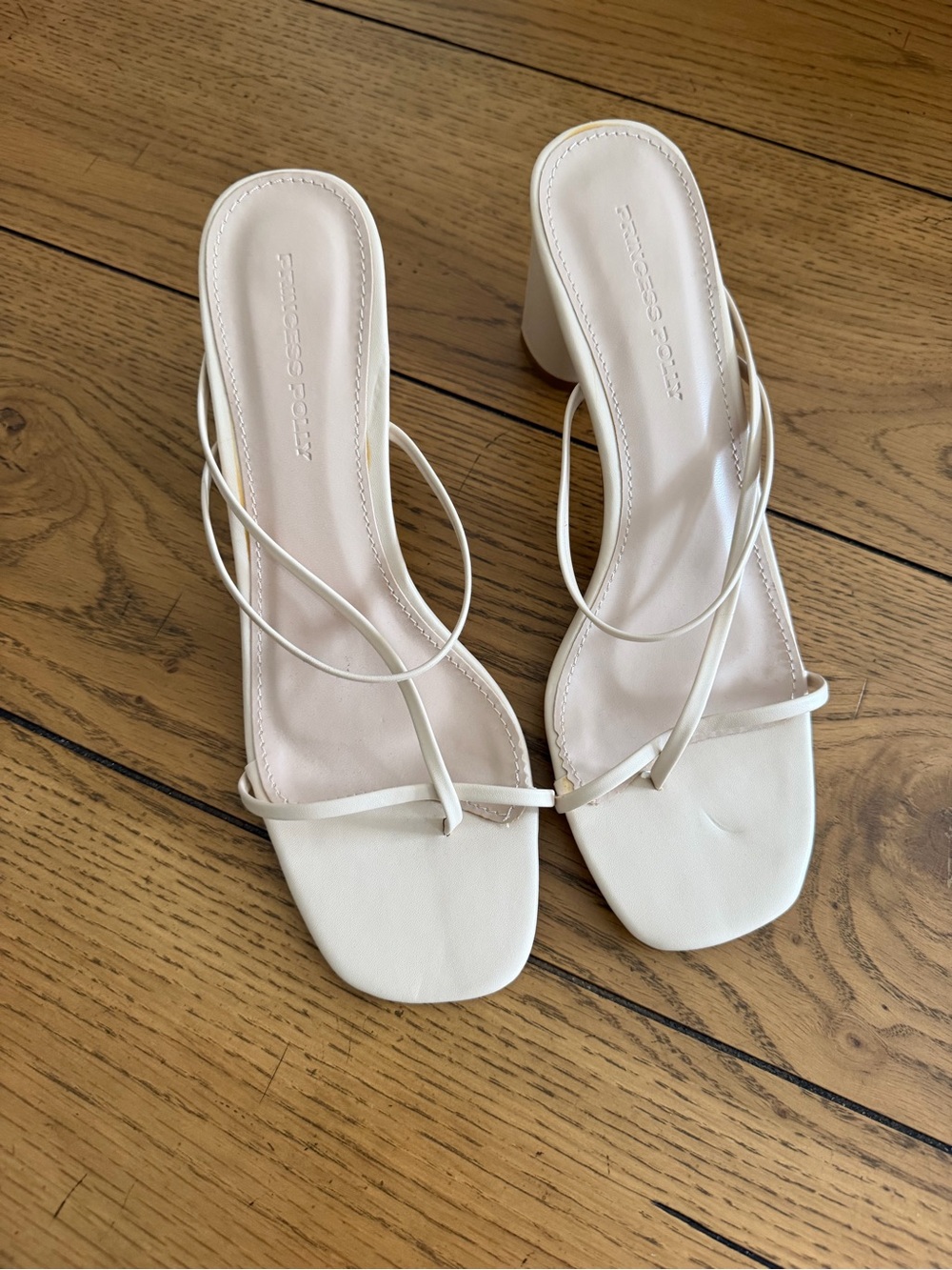 White Strappy Square-Toe Women's Sandals